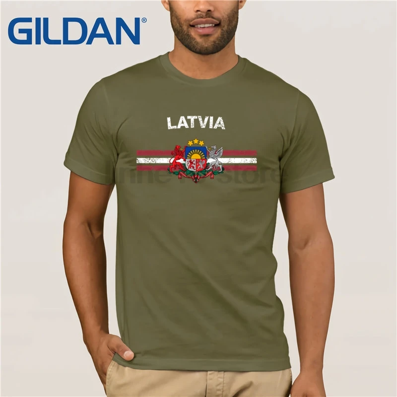 Латвийский флаг рубашка латвийский эмблема и Латвии футболка Летняя для
