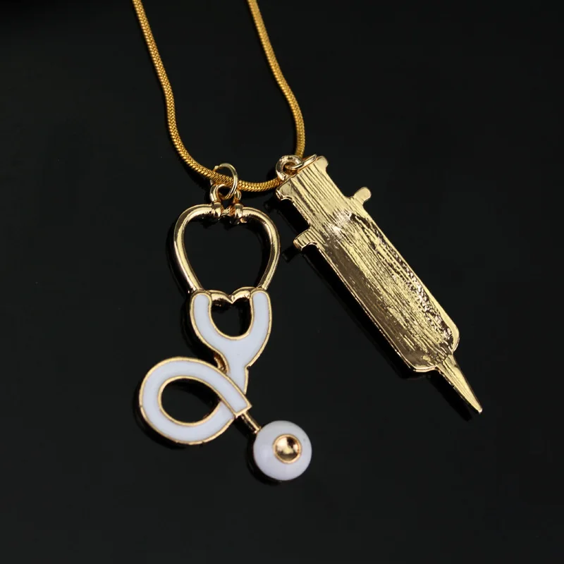 Ожерелье с подвеской в виде шприца для медицинского стетоскопа | Украшения и