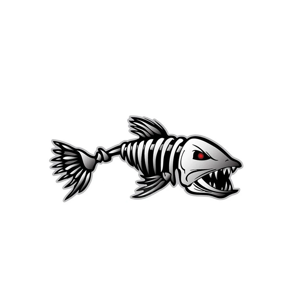 2Pcs Skeleton Fish Bones Vinyl Decal Sticker Kayak Fishing Boat Car Graphics Removable Body Decoration New | Автомобили и
