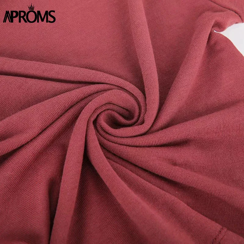 Aproms однотонная корейская модная базовая футболка с длинным рукавом, Женский хлопковый топ, осенняя уличная тонкая футболка, женские белые ржавчины футболки