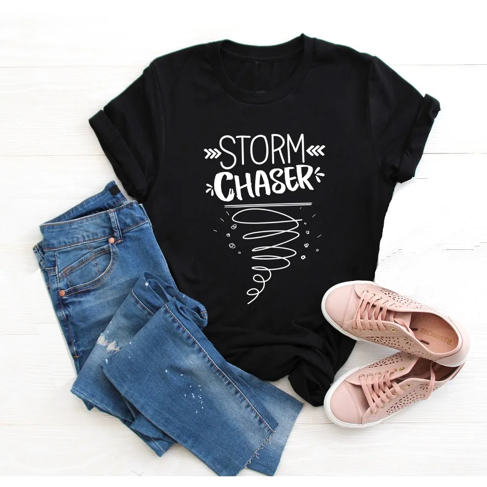 Storm Chaser Забавный Графический Женский модный эстетический tumblr camisetas милый