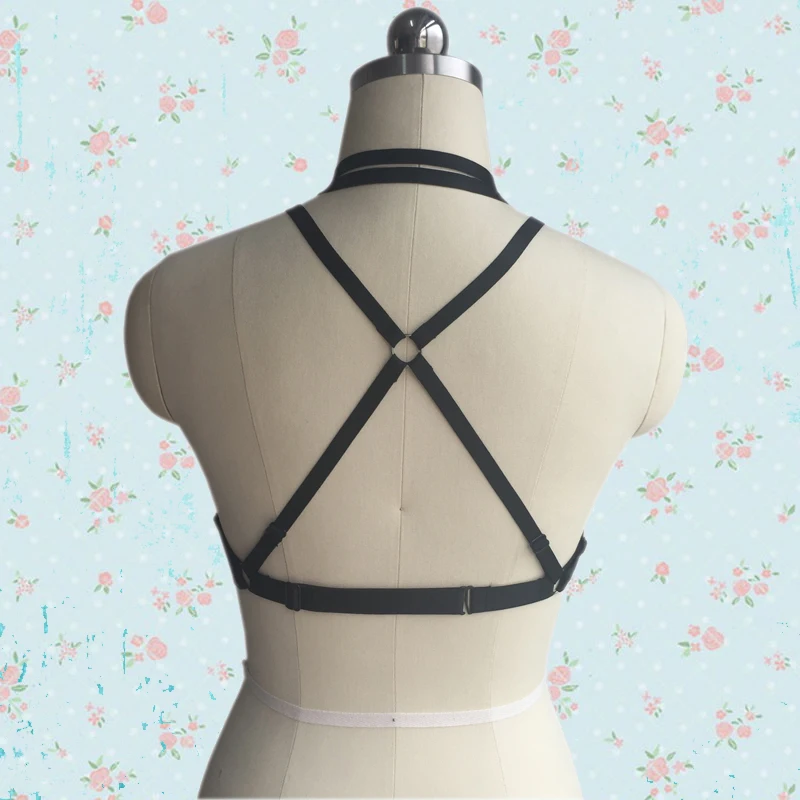 New Women punk goth Evening Party Carnival Dancer Goddess Angel Dress Up Pentagram body harness cage bra evening wedding dress | Женская