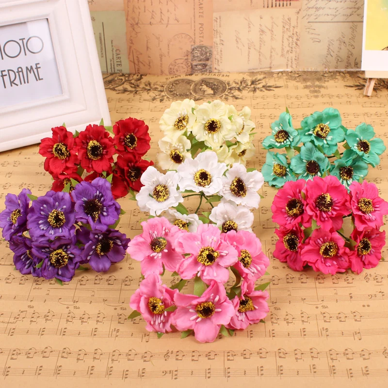 Продажа! 4 - 4.5 см мульти шелковицы бумаги букет / провод стволовых скрапбукинг