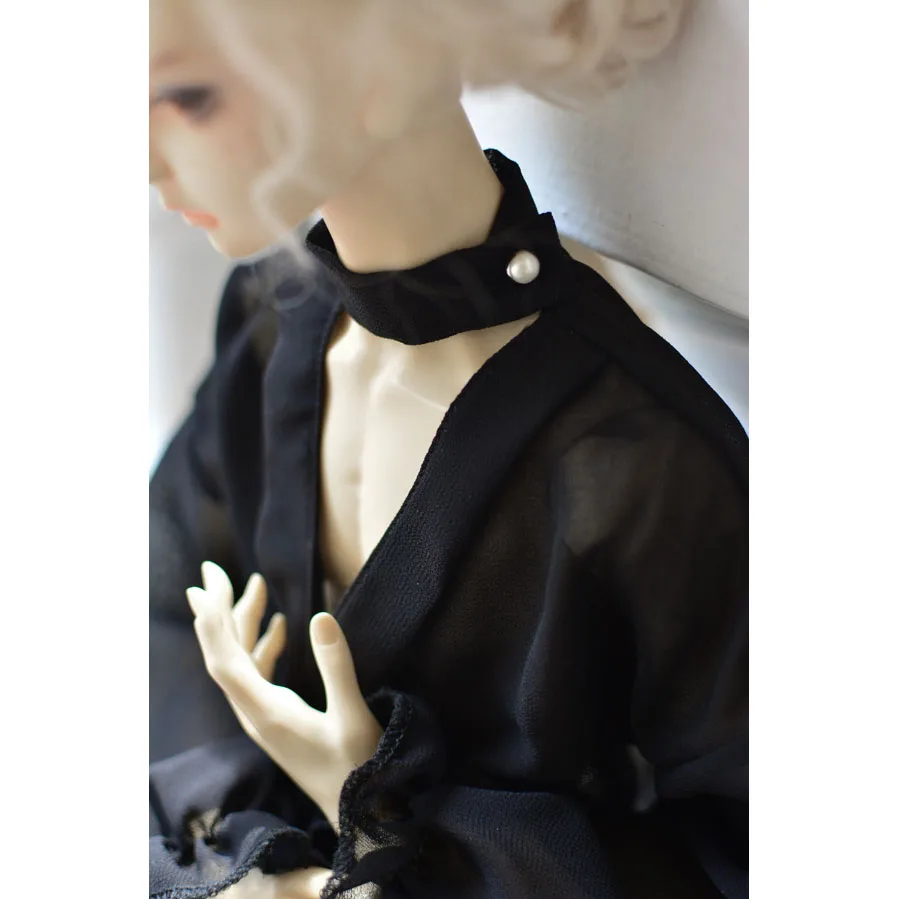 BJD черная шифоновая рубашка верхняя одежда в стиле ретро для 1/4 1/3 SD17 70 см 17 &quot24&quot
