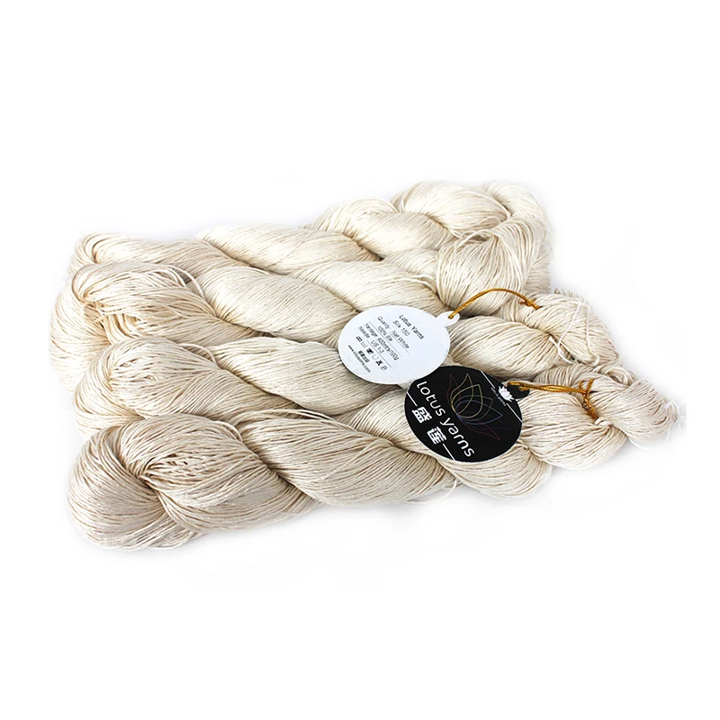 Чистая шелковая пряжа ручная вязка натуральный цвет Неокрашенная шелк 150 | Дом и
