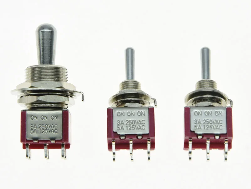 

KAISH Guitar Fat Bat Toggle Switch DPDT 3 Way ON ON ON with 2 Mini Toggle Switches