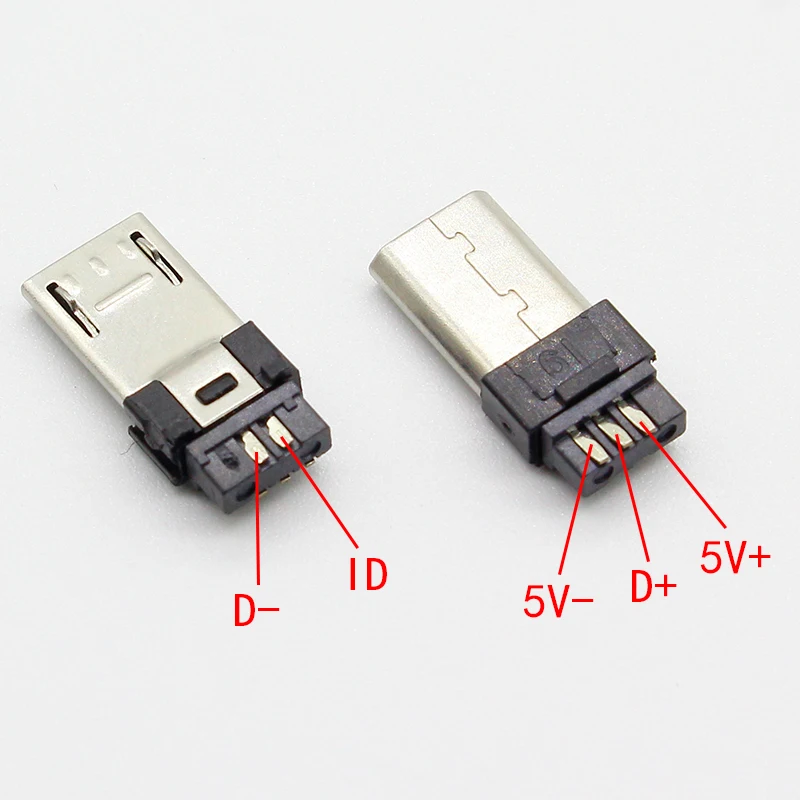 10 шт. 5 штырьков Micro USB штекер коннектор зарядное устройство 5P разъем для зарядки 4