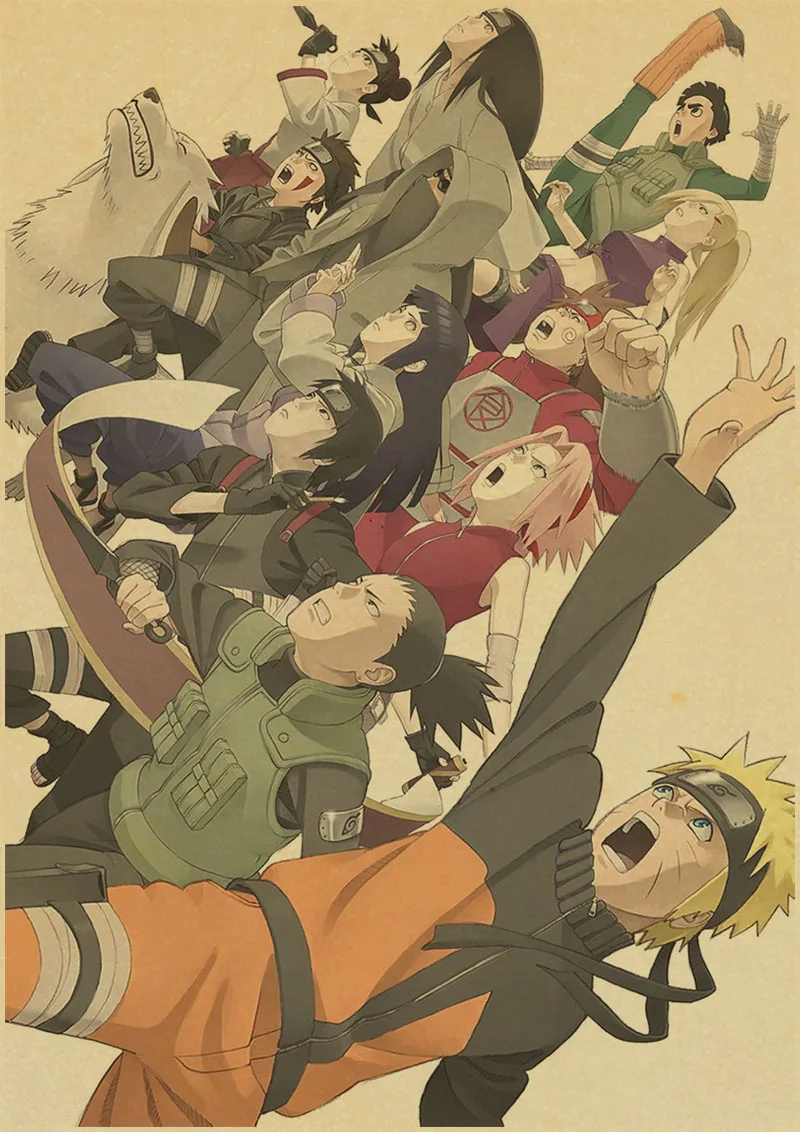 Винтаж Ретро аниме постер аниме постеры Uzumaki постер Naruto Luffy Wanted цельный Бар Кафе домашний декор наклейка на стену