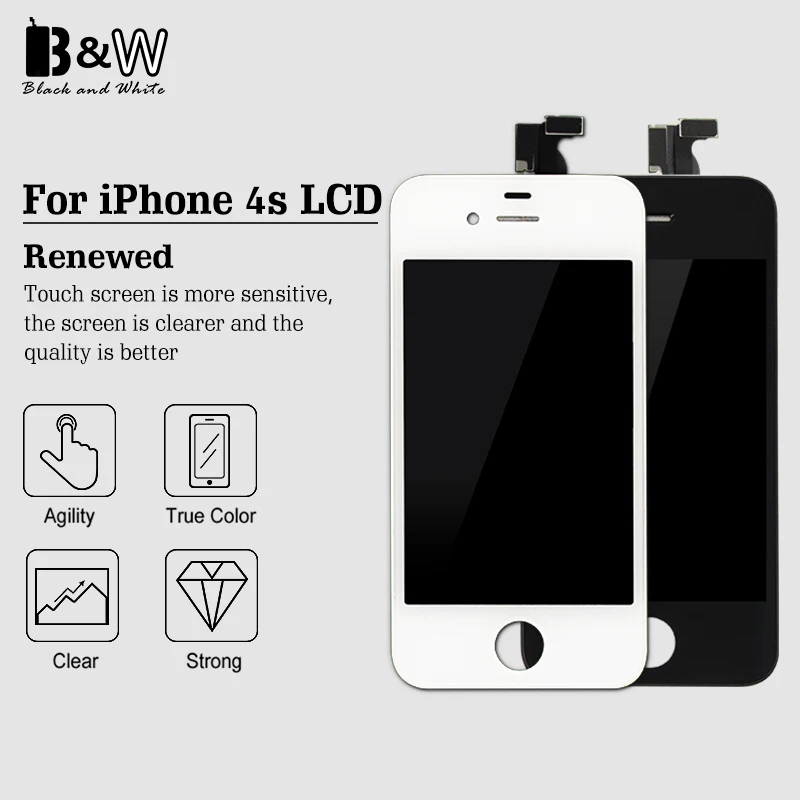 20 шт./лот 100% тест перед отправкой запчасть для ЖК дисплея iPhone 4s монитор с