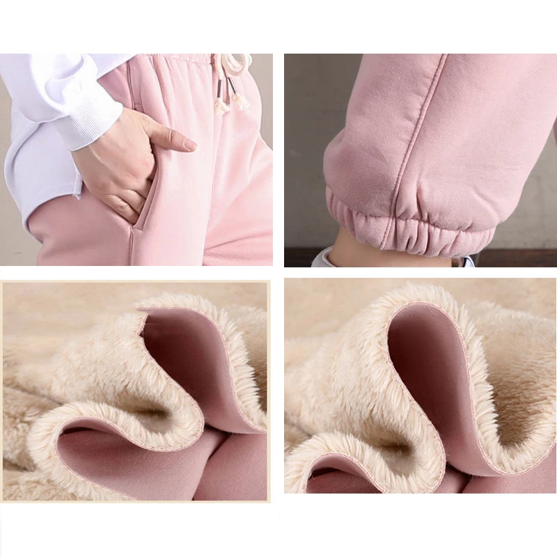 Женские брюки шаровары утолщенные свободные с высокой талией на осень и зиму