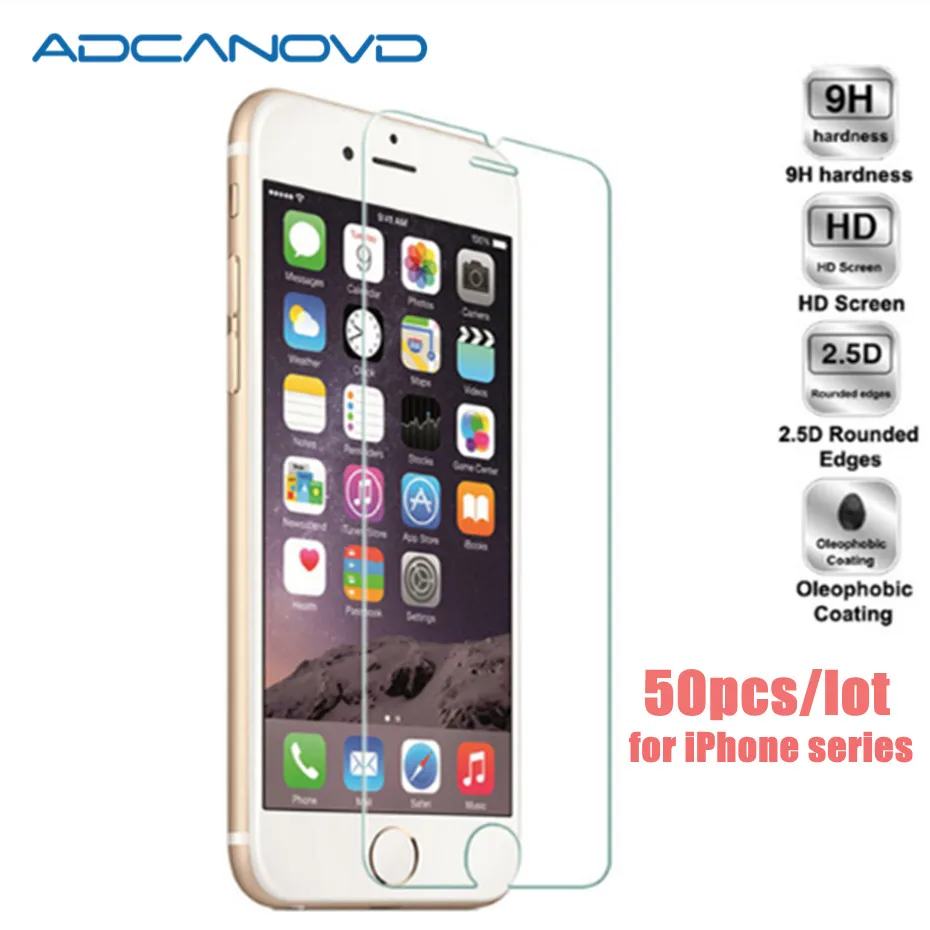 50 шт. Защитное стекло для iphone x 5 5S se взрывозащищенное экрана пленка 6 6s 7 8