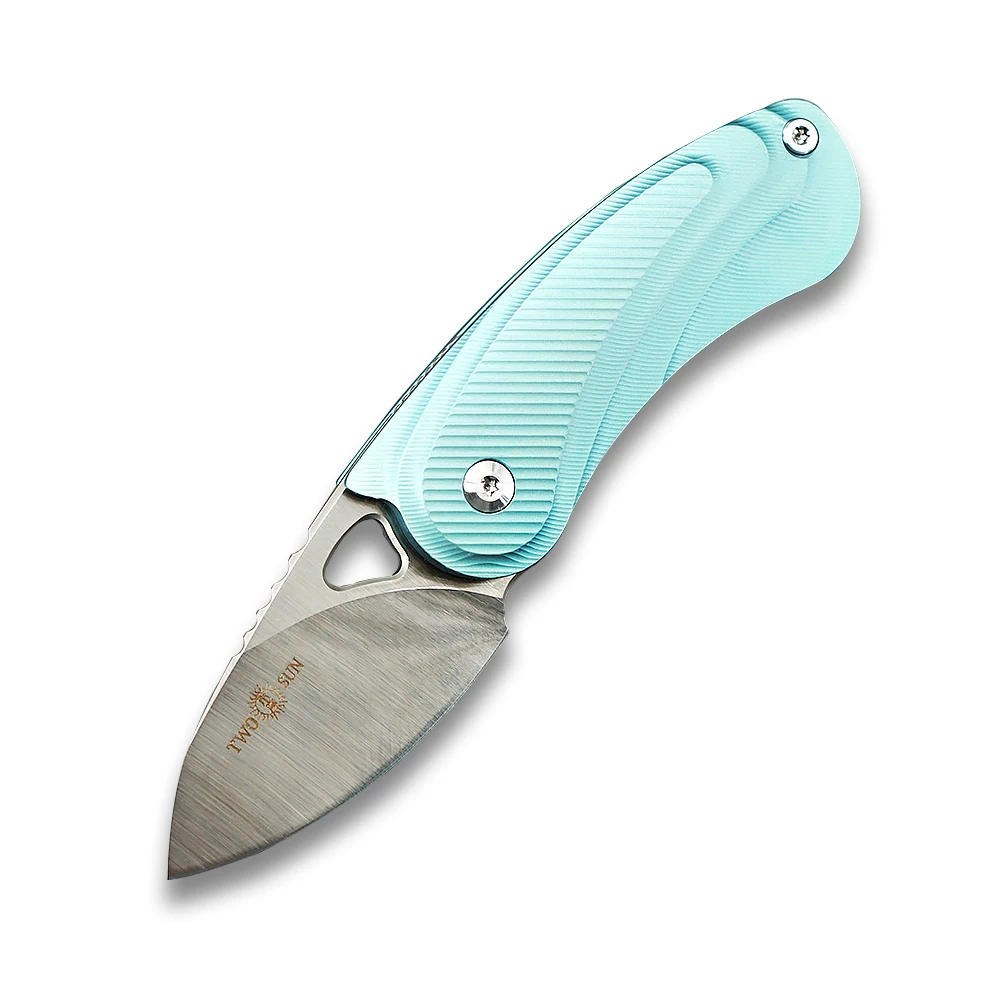 TwoSun мини M390 складной нож карманный нож Походный нож открытый инструмент для выживания EDC TC4 титановые быстрооткрывающиеся шариковые подшипники TS68