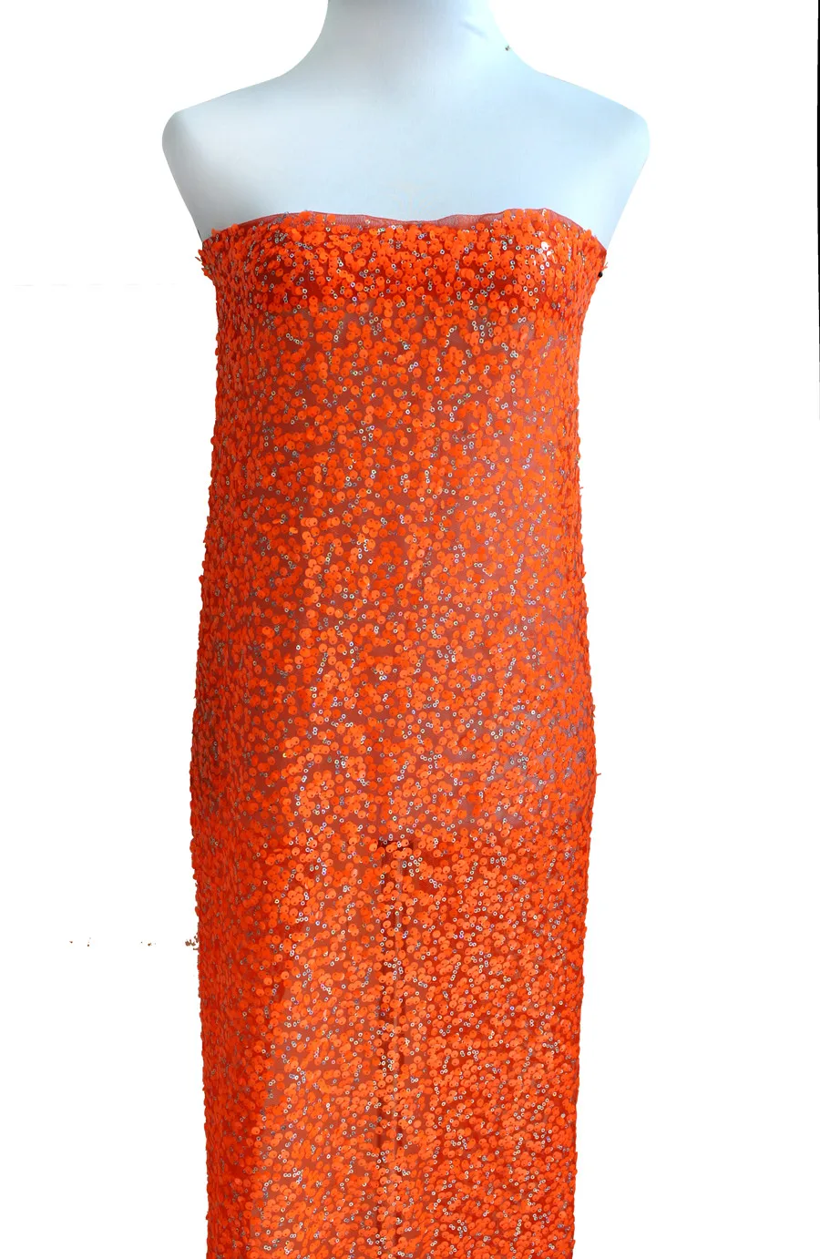 5y оранжевый Блестящий бисер свадебная кружевная ткань вышитый цветок