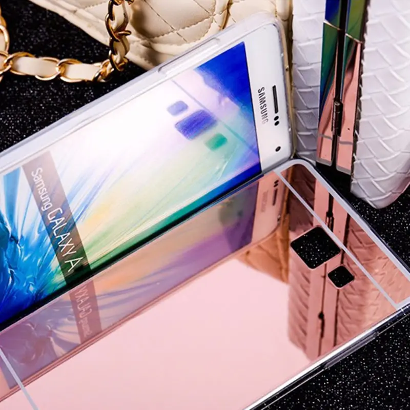 Покрытие мягкий чехол из ТПУ с зеркалом для Samusng Galaxy S3 A5 A7 A3 J3 J5 J7 J700F J710F Силиконовая задняя крышка цвета: золотистый, серебристый