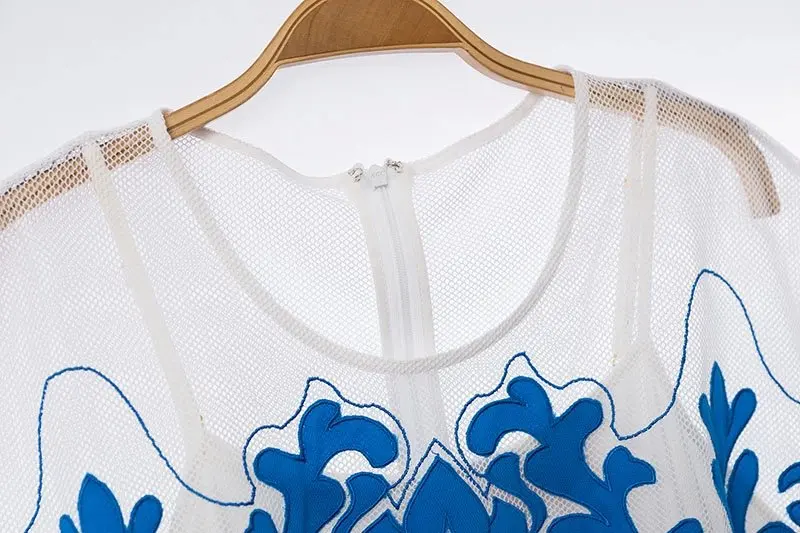 2018 сезон весна лето новый коралловый цифровая печать вышивка Тонкий короткими