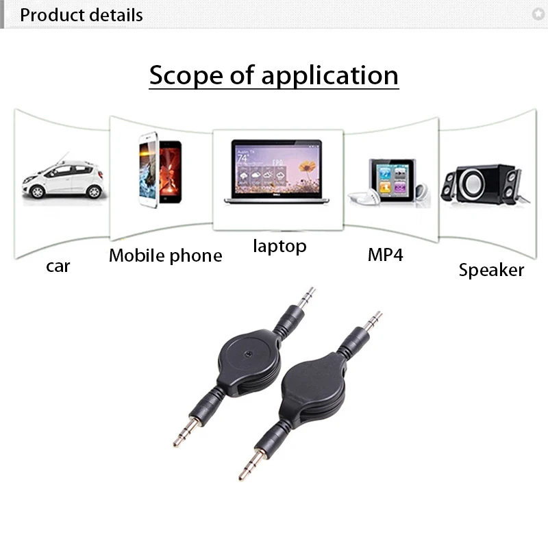 Автомобильный Телескопический аудиокабель Aux линия передачи данных MP3 для Nissan