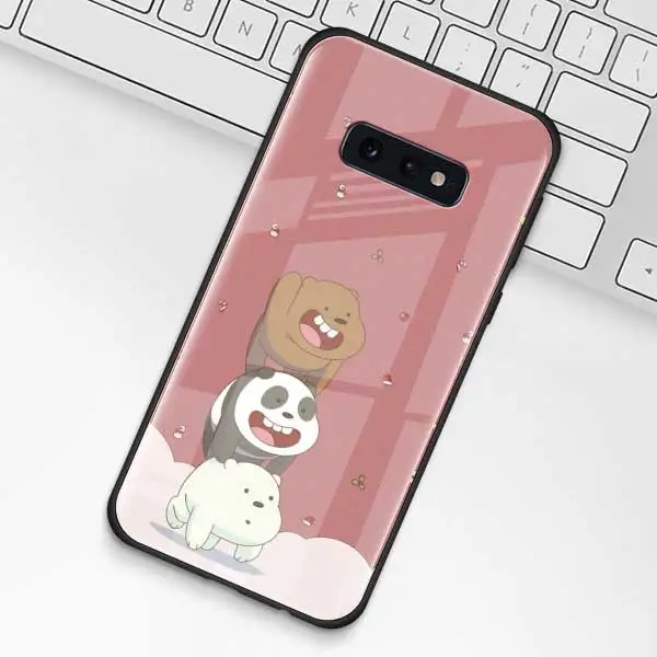 Милый чехол из закаленного стекла для samsung Galaxy S10 S10e S9 S8 S10 Plus Note 9 A50 A30 - Цвет: 013
