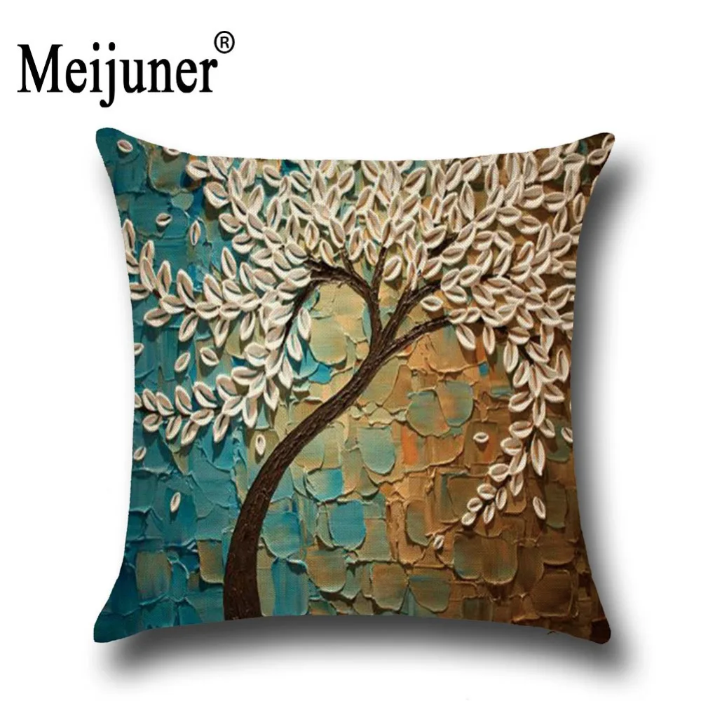 

Meijuner Cushion Cover Vintage Flower Square linen cotton Cushions Pillow Case Decorative Pillows cover for Sofa Home Office