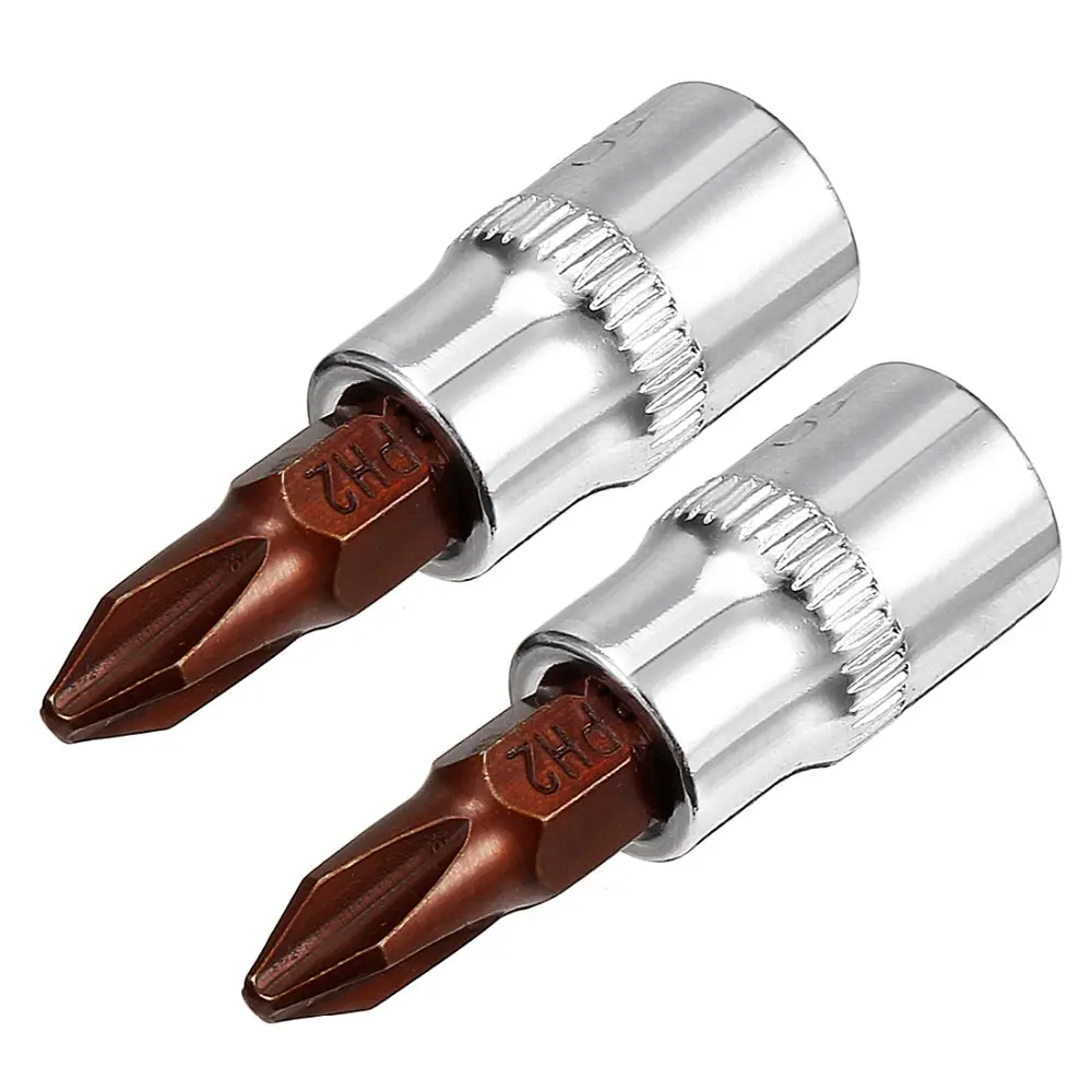 UXCELL 2 шт. 1/4 дюймовый диск PH2 Philips Bit Socket S2 сталь для превосходной твердости