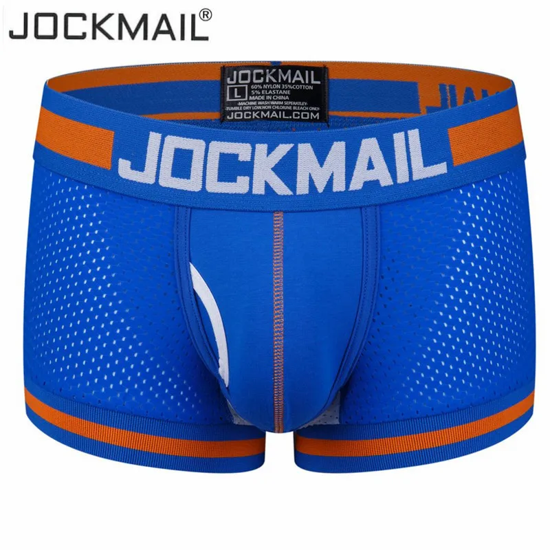 JOCKMAIL, 5 шт./лот, боксеры для мужчин, сетчатые, с дырками, боксеры, мужское нижнее белье, сексуальные трусы, cueca, боксеры для геев, мужские трусы