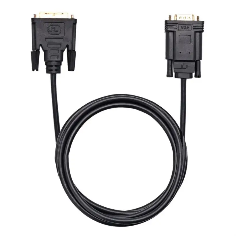 2019 активный DVI в VGA 6 футов 24 + 1 штекер M с чипом адаптер конвертер кабель для ПК DVD
