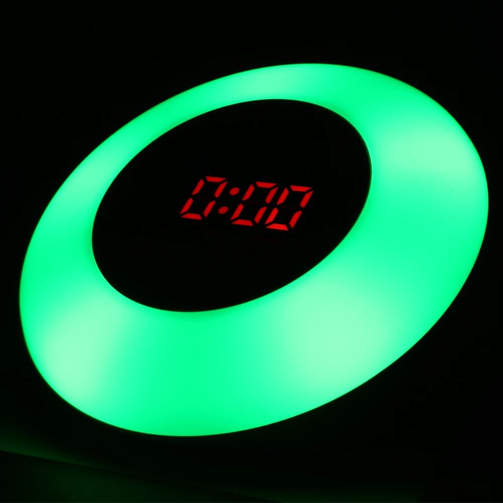 Светодиодные RGB часы сенсорный экран Повтор сигнала дисплей температуры