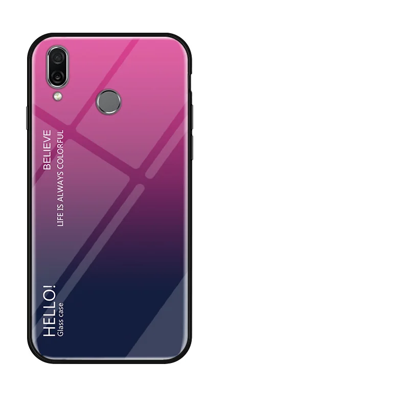 Розовый Чехол для Xiaomi mi Play, чехол из закаленного стекла для Xiao mi Play, градиентный цвет, задняя крышка, мягкий бампер для Xiaomi mi Play, чехол, корпус - Цвет: Розовый