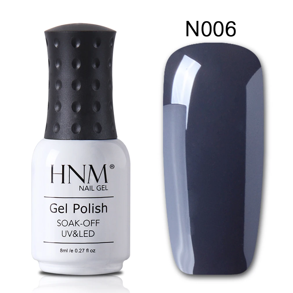 gray 006 HNM 8 мл Гель-лак для ногтей Чистый Розовый Цвет замачиваемый УФ светодиодный лак для нейл-арта Полупостоянный Гибридный Гель-лак базовое верхнее покрытие - Цвет: gray 006