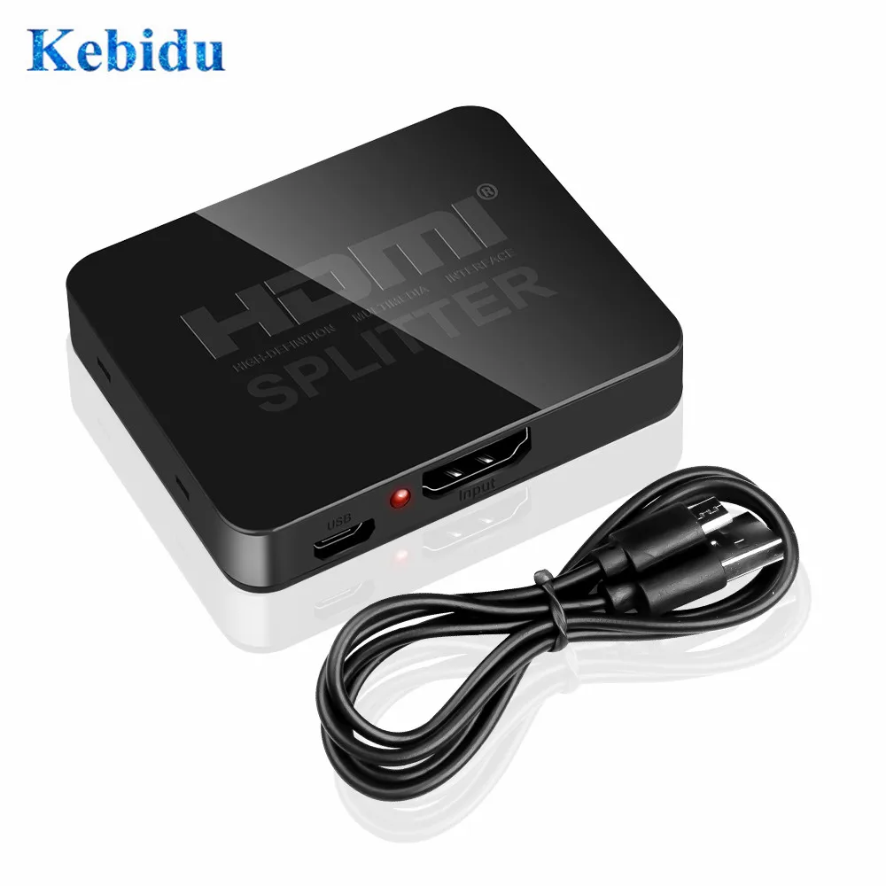 KEBIDU 1080p HDCP 4K HDMI совместимый разделитель переключатель HD 1X2 разделение 1 вход 2
