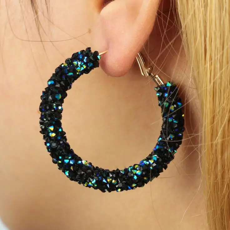 Женские винтажные серьги капельки с фианитом большие геометрической формы