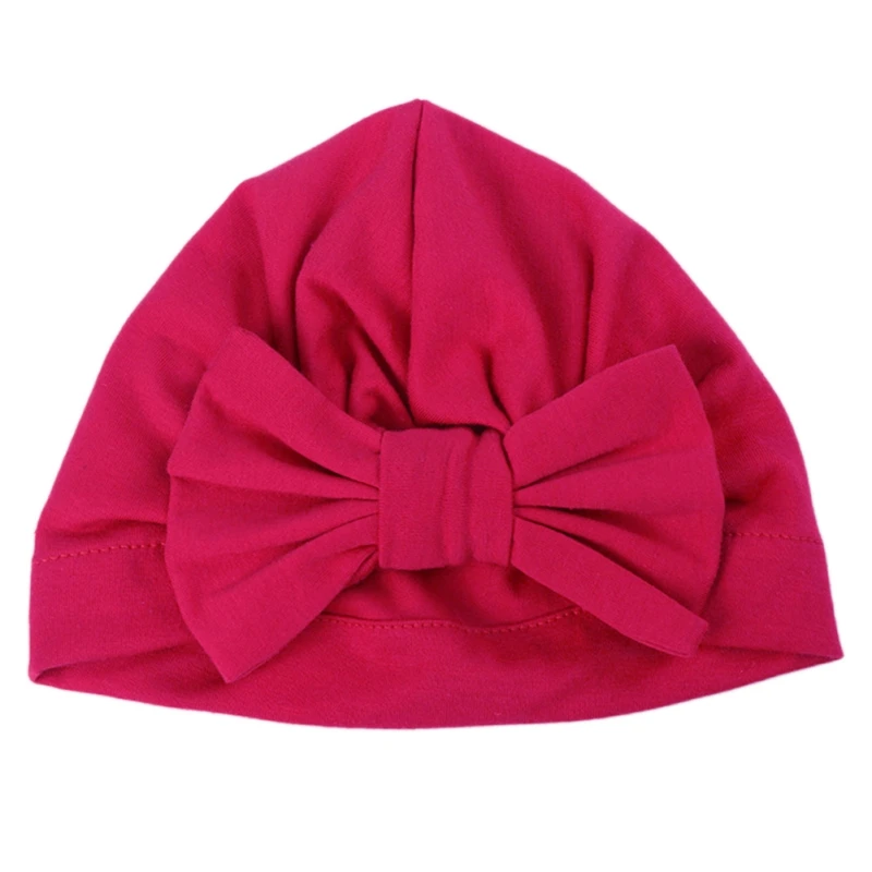 Новая модная детская хлопковая шапка с большим бантом на весну и осень мягкая для