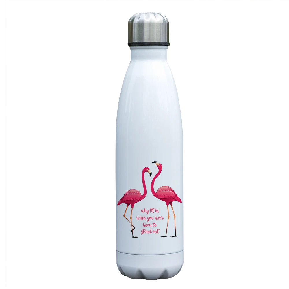 

500ml Stainless Steel Vacuum Bottle Gift Flamingo Printing Double Walled Insulated Flask BPA free Beautiful Flamingos Photo