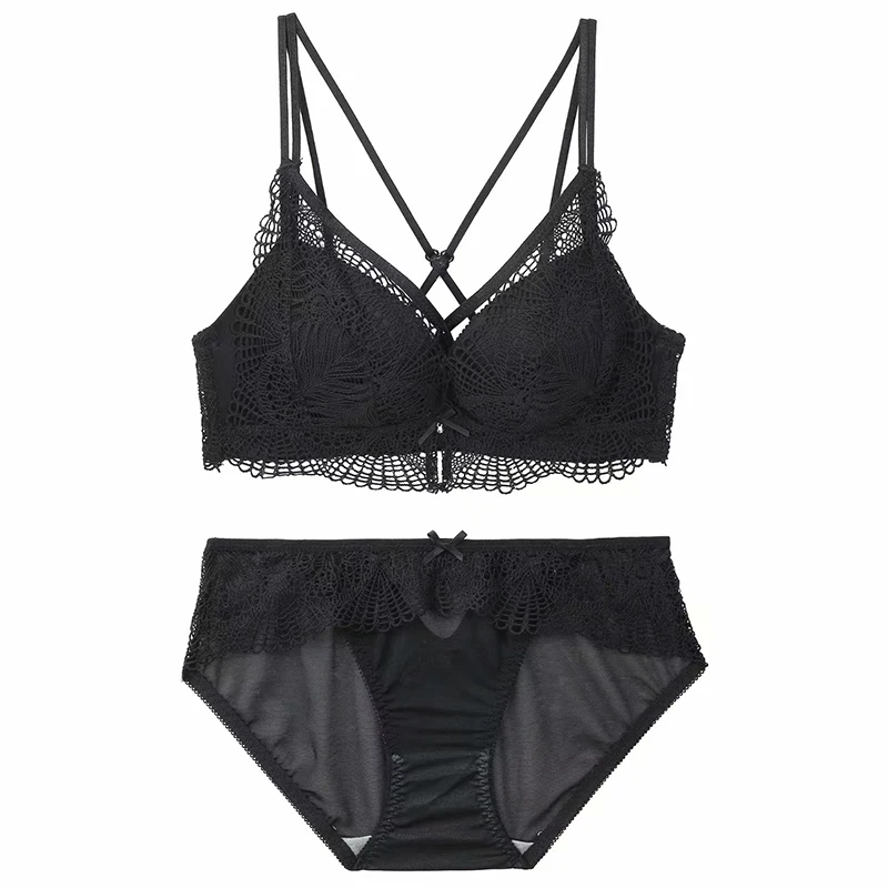 Комплект нижнего белья для девушек бесшовный кружевной бюстгальтер | Женская