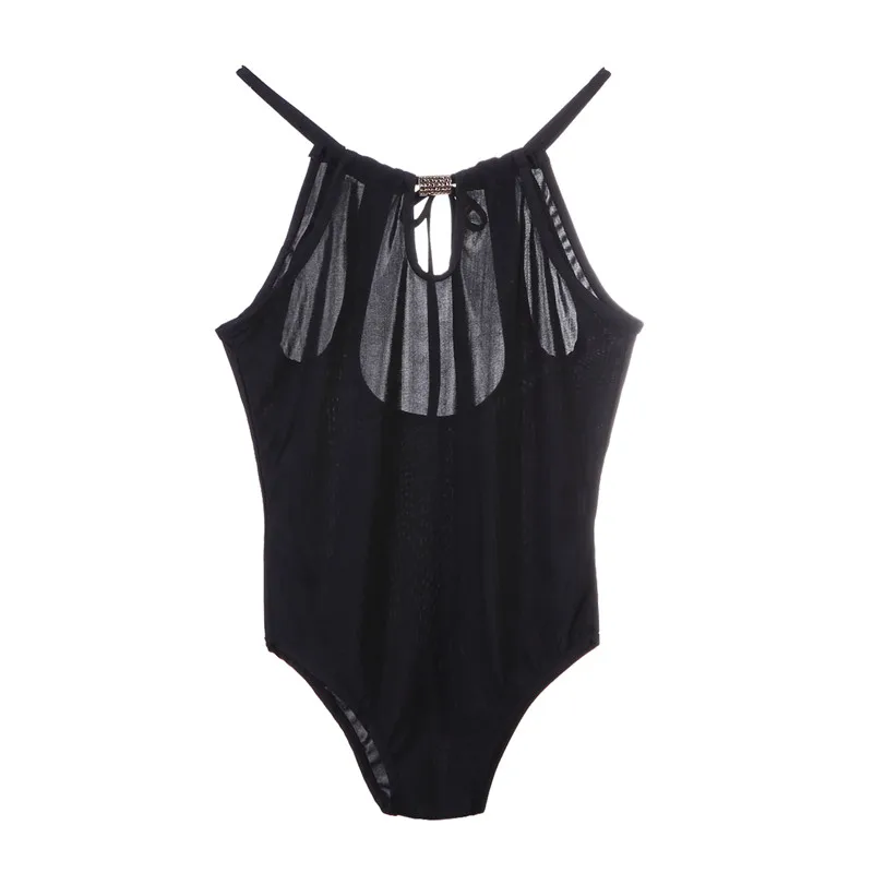 Solid Black Sexy Halter Women Swimwear Cross Neck Bandage One Piece Swimsuits For Women Bathing Suits Beach Wear Lady Monokini