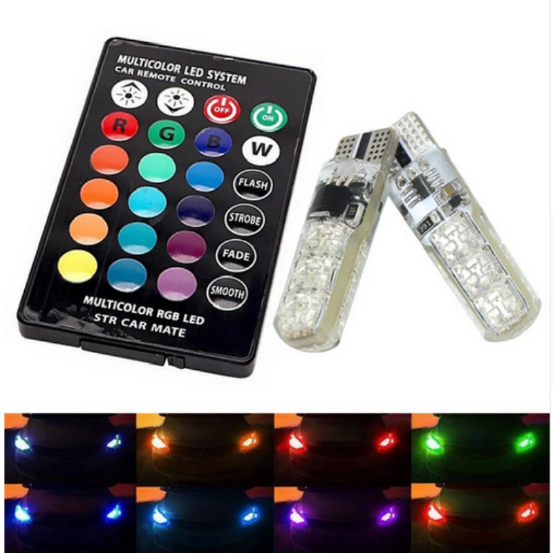2x RGB LED T10 W5W лампа с Дистанционное управление 5050 SMD парковка для Mercedes Benz W212 C180 E63 C300