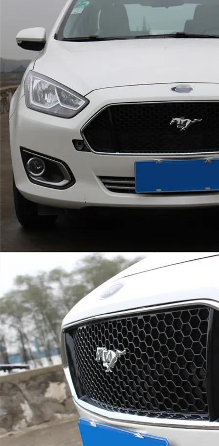 Металлическая хромированная бегущая лошадь Передняя головка капота решетка