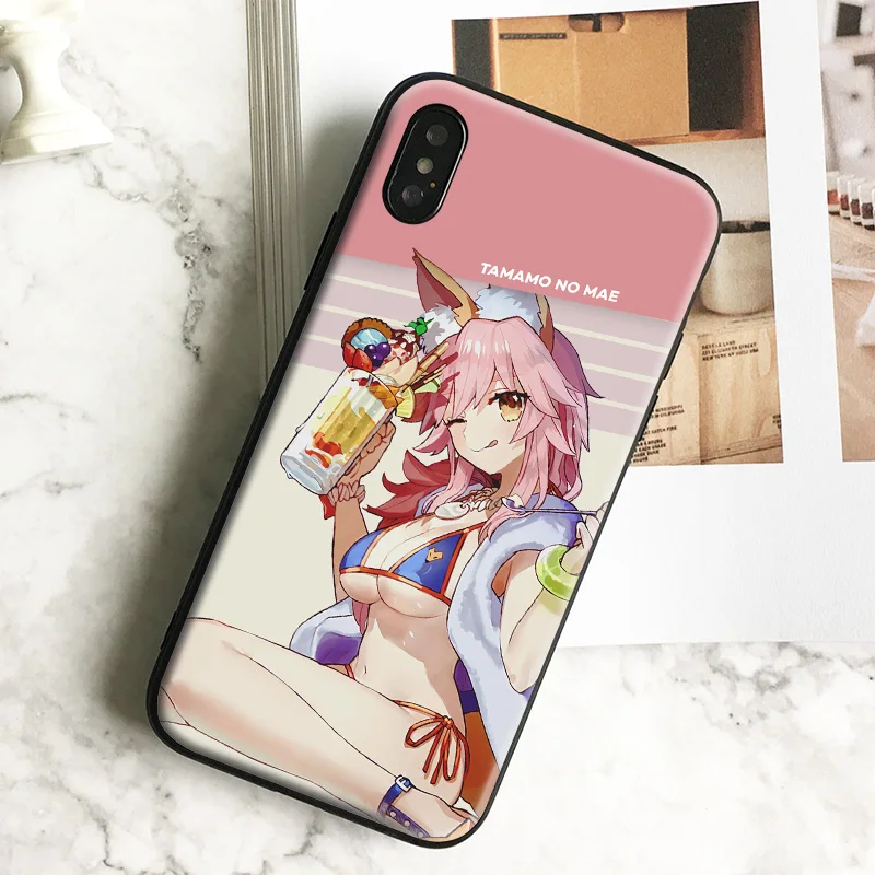 Tamamo no Mae Fate Grand заказ закаленное стекло Мягкий силиконовый чехол для телефона iPhone