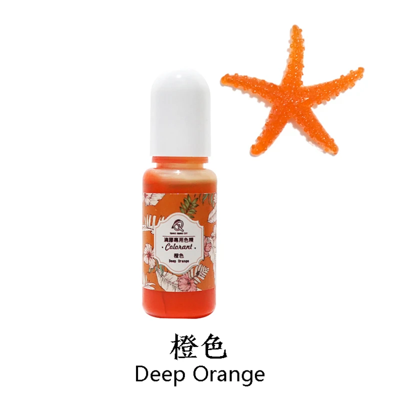 DEEP ORANGE-5 QIAOQIAODIY 10ML Epoxy Resin Pigment UV Resin Coloring Dye Colorant Resin Pigment DIY Handmade Crafts Art Sets 14 Colors - Цвет: DEEP ORANGE-5