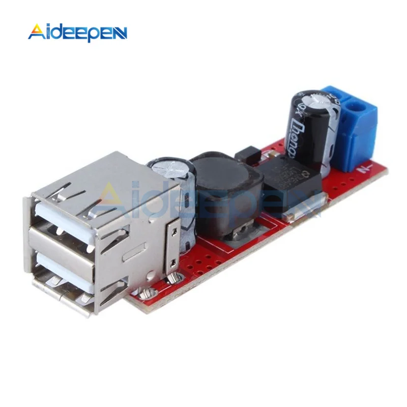 Red LM2596 LM2596HV двойной USB зарядка DC-DC понижающий преобразователь модуль с источником питания от постоянного тока, 6 V-40 V до 5V 3A для автомобиля, мотоцикла, Зарядное устройство Dual USB с двумя - Цвет: Red