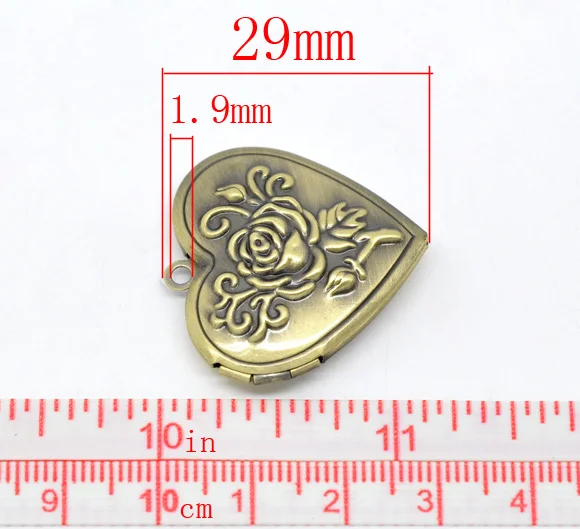 DoreenBeads 5 бронзовый тон сердце медальон фотографии рамки Настройки 29x29 мм (B14091) yiwu |