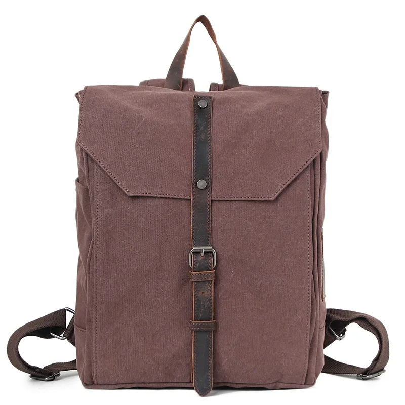 European Design Men Casual Canvas Hasp Rucksack Travel Daypack Vintage College Student School Backpack Bags For Teenagers H033 | Багаж и