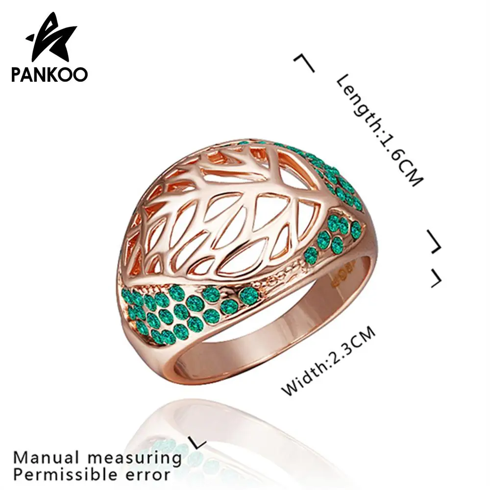 Free shipping Magic Leaves CZ Gem Ring 18K Rose Gold/Gold Plated Genuine Crystal finger wedding ring fashion | Украшения и