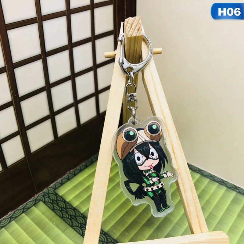 6 Прекрасный мультфильм Аниме Academy My Hero Academi брелок акриловое кольцо для ключей талисманы подарок - Цвет: 6