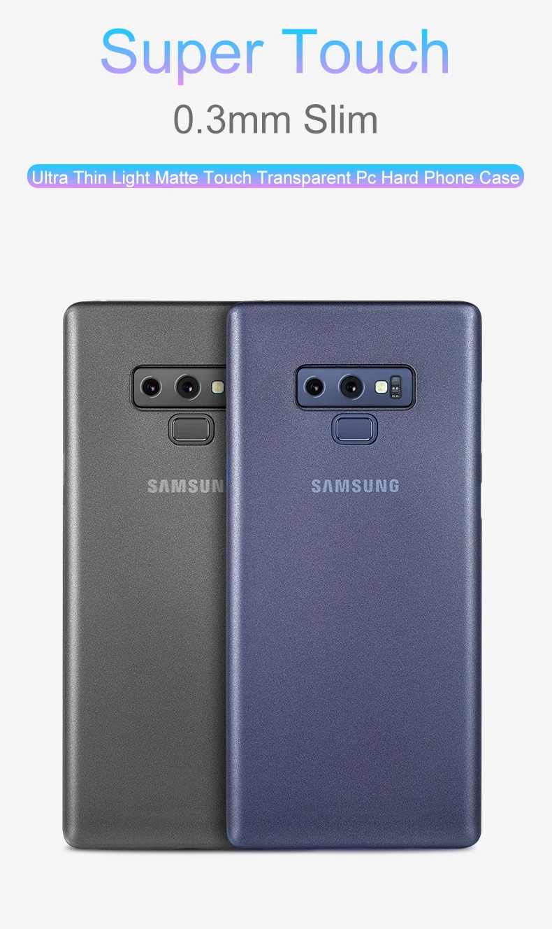 0,3 мм ультра тонкий чехол для телефона samsung Galaxy S8 S9 Plus Note 8 9 матовая прозрачная жесткая полная крышка тонкий чехол для телефона