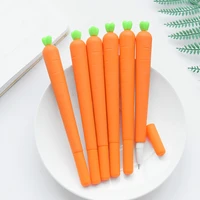 24pcslot fashion carrot design 0 5mm black ink gel pen students signature pen office school stationery supplies wholesale