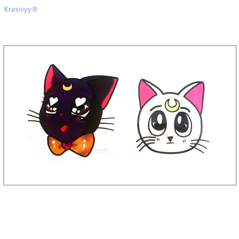 Временные татуировки Krasivyy наклейки модные для тела с милыми кошками макияжа