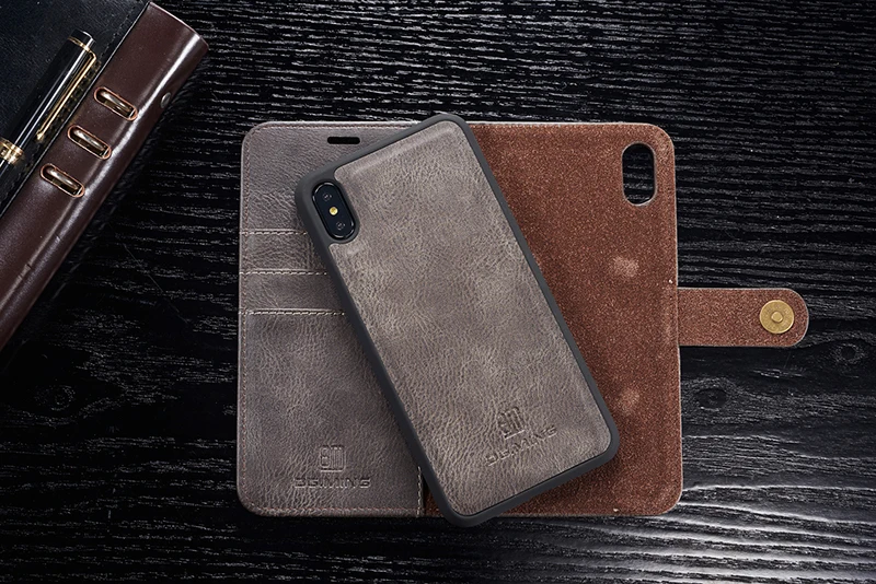 DG. Ming для IPhone 11 Pro XS Max Чехол-Кошелек Съемный из натуральной кожи Магнитный флип-чехол для IPhone XS XR 6S 7 8 Plus SE