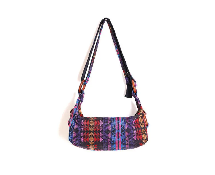 

Fashion Ethnic Striped Handbag Women 2017 Newest Unique Designer Cotton Canvas Boho Sling Shoulder Crossbody Bag Adjustable DIY
