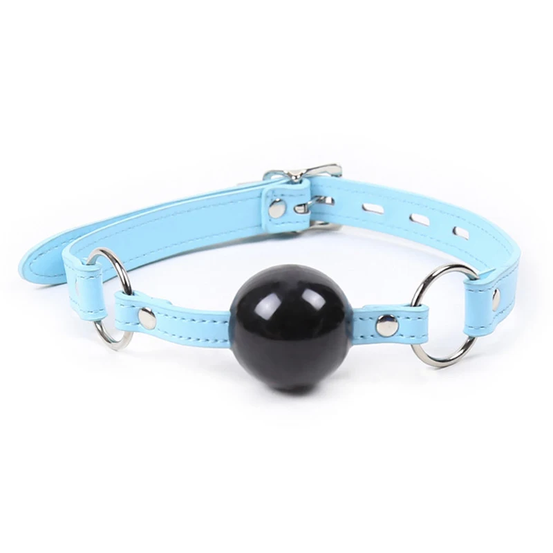 Sky blue purple Adult Mouth Plug Female Gag Stuffed Black Ball PU Leather Sex Lingerie Exotic Accessories |