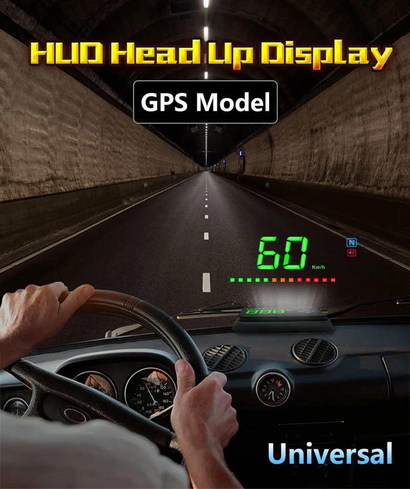 BigBigRoad 3,5 дюймов авто Hud Дисплей цифровой gps спидометр для лобового стекла проектор Предупреждение